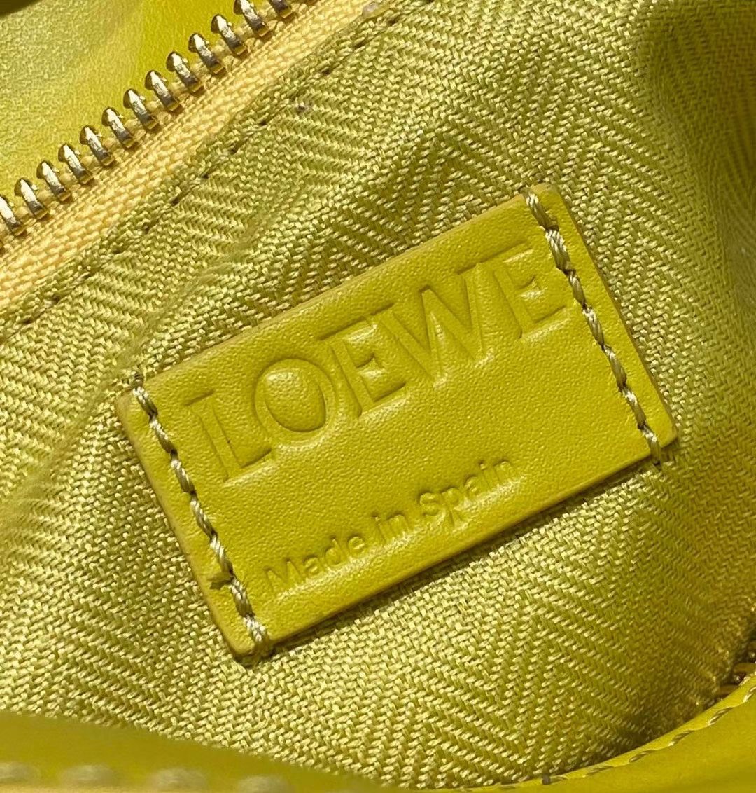 Loewe Small Puzzle Bag in Satin Calfskin Lemon Yellow